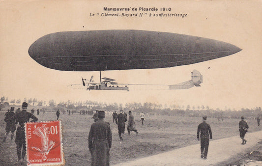 OLD POSTCARD CPA MANOEUVRES DE PICARDIE 1910 LE CLEMENT-BAYARD II 