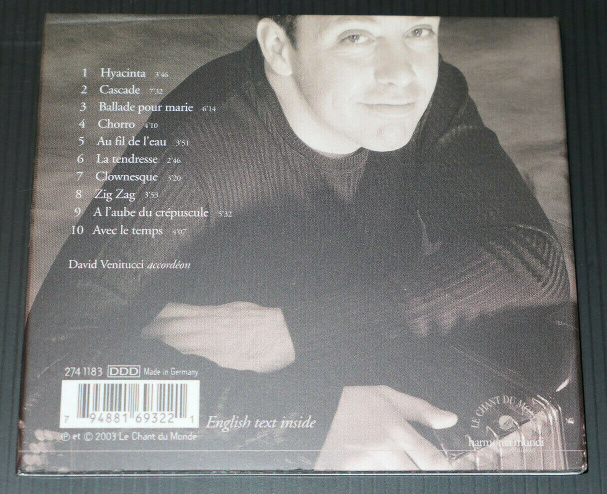 CD DAVID VENITUCCI / CASCADE / LE CHANT DU MONDE 2003
