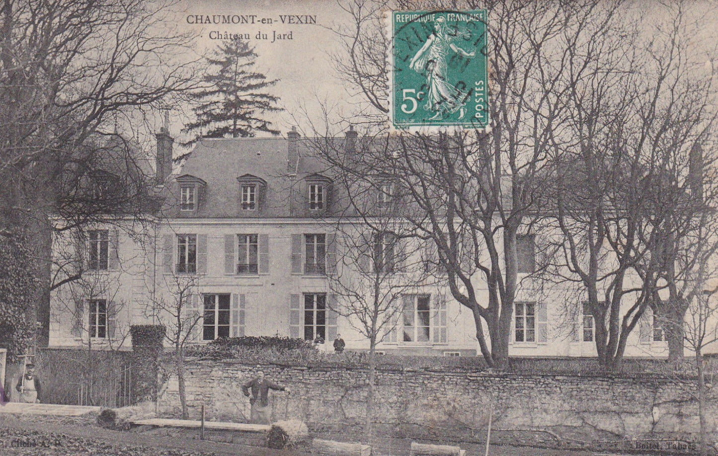 OLD POSTCARD CPA 60 CHAUMONT-EN-VEXIN CHATEAU DU JARD (1910) 