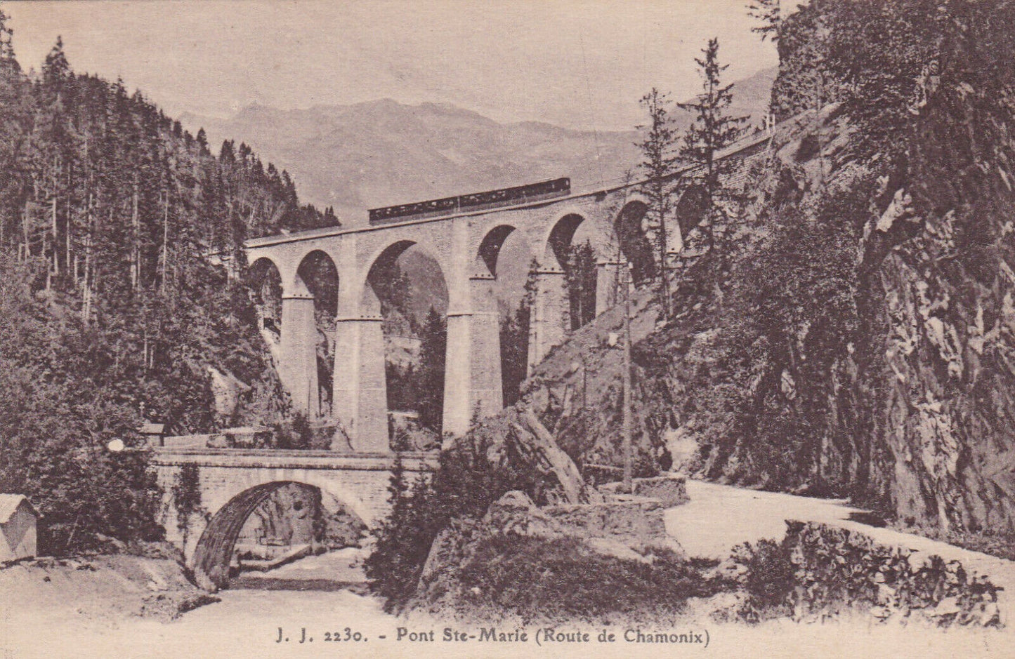 OLD POSTCARD CPA PONT STE-MARIE (CHAMONIX ROAD) (1928) 