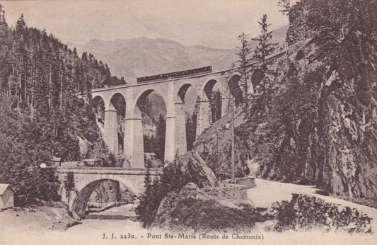 OLD POSTCARD CPA PONT STE-MARIE (CHAMONIX ROAD) (1928) 