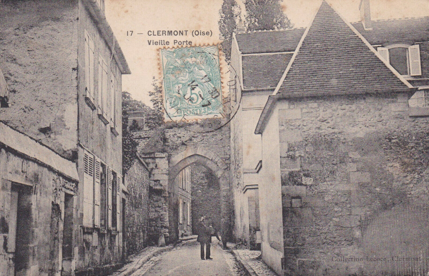 OLD POSTCARD CPA OISE CLERMONT OLD DOOR (1906) 