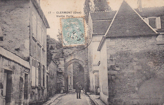 OLD POSTCARD CPA OISE CLERMONT OLD DOOR (1906) 
