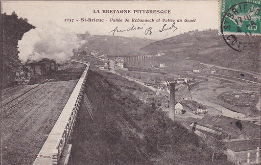 OLD POSTCARD CPA ST-BRIEUC ROHANNECH VALLEY AND GOUET VALLEY
