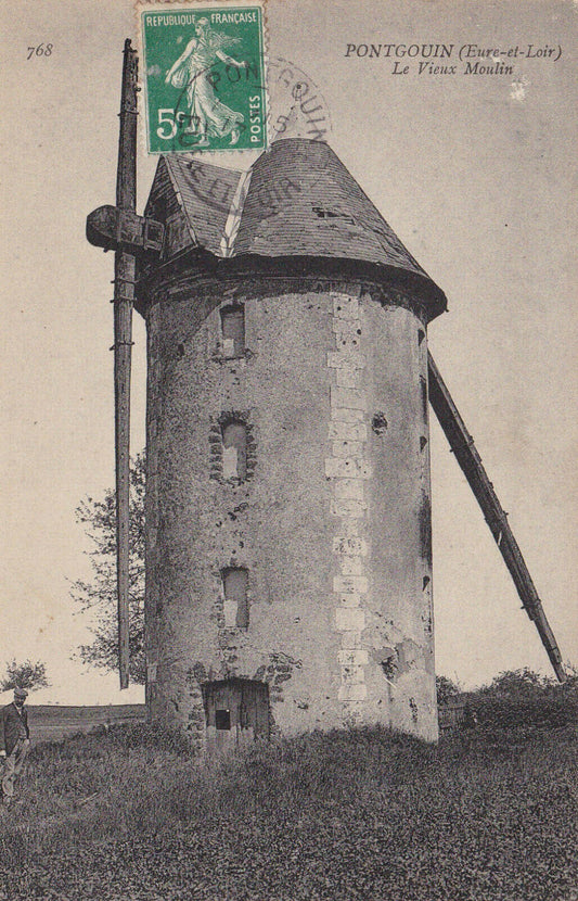 OLD POSTCARD CPA 28 PONTGOUIN THE OLD MILL 