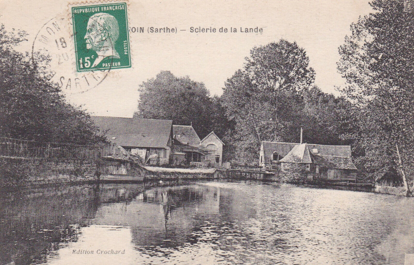 OLD POSTCARD CPA 72 VIVOIN SAWMILL OF LA LANDE 
