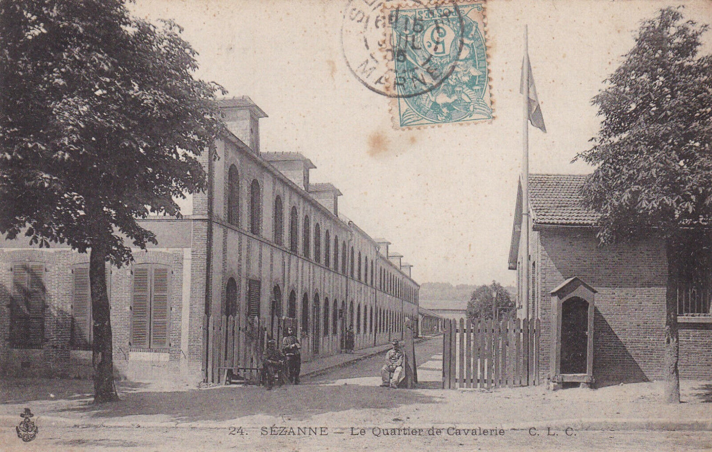 OLD POSTCARD CPA SEZANNE THE CAVALRY HEADQUARTERS (1905)
