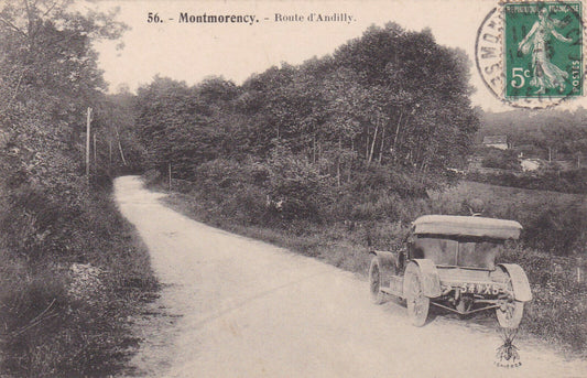 OLD POSTCARD CPA MONTMORENCY ROUTE D'ANDILLY (1913) 