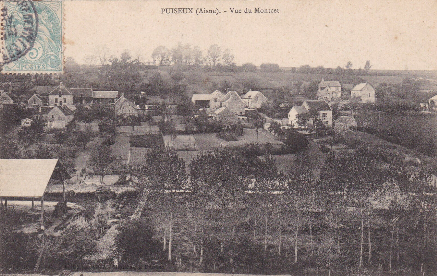 OLD POSTCARD CPA PUISEUX VIEW OF MONTCET 