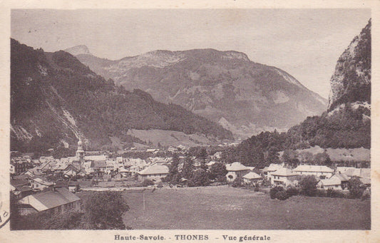 OLD POSTCARD CPA HAUTE-SAVOIE THONES GENERAL VIEW (1938) 