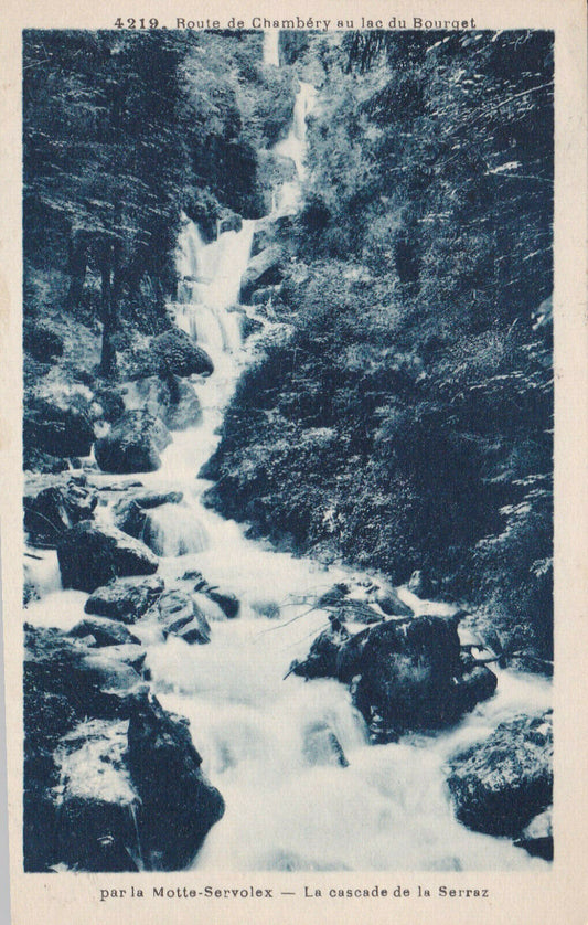 OLD POSTCARD CPA ROAD FROM CHAMBERY TO LAKE DU BOURGET 