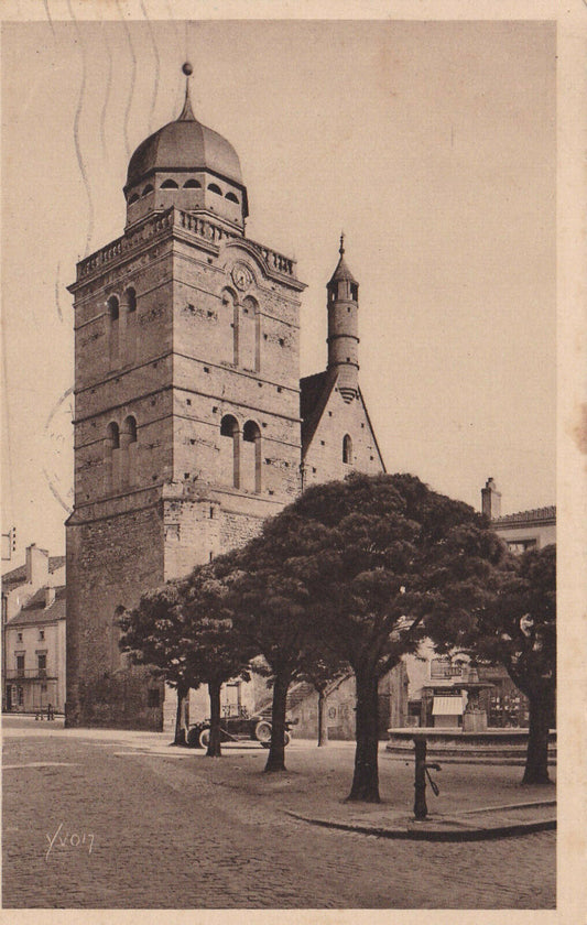 OLD POSTCARD CPA PARAY-LE-MONIAL TOUR SAINT NICOLAS (1936) 
