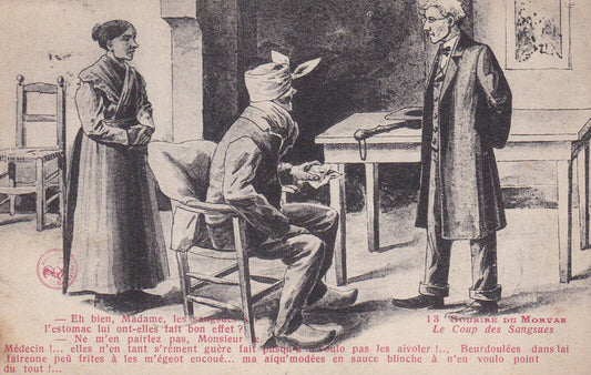 OLD POSTCARD CPA HUMOR SMILE OF THE MORVAN THE LEECHES' TRICK 