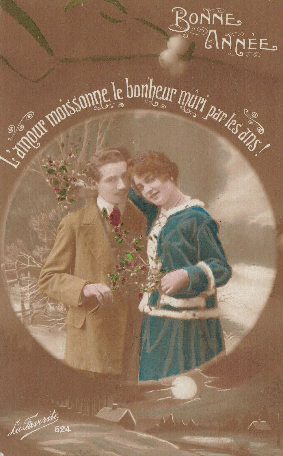 CARTE POSTALE ANCIENNE CPA BONNE ANNEE