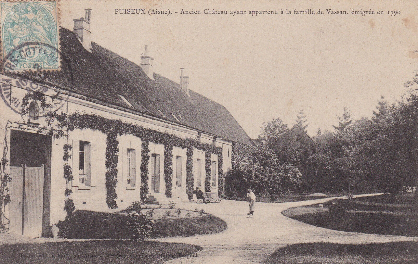 OLD POSTCARD PUISEUX CPA OLD CHATEAU THAT BELONGED TO THE FAMILY.. 