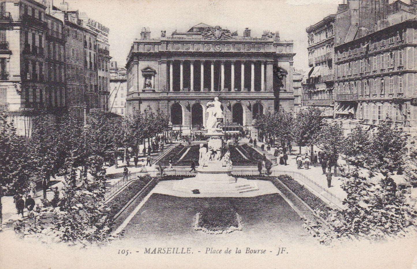 OLD POSTCARD CPA MARSEILLE PLACE DE LA BOURSE 