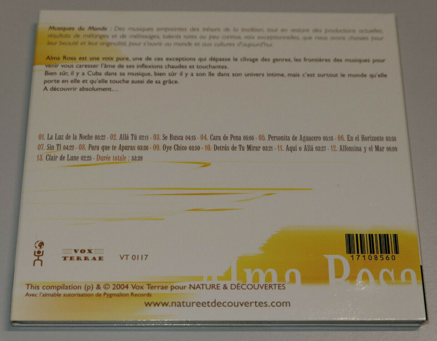 CD ALMA ROSA / UNE VOIX D'OR DE CUBA / VOX TERRAE 2004