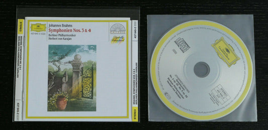 CD JOHANNES BRAHMS / SYMPHONIEN 3 & 4 / BERLINER PHILHARMONIKER / KARAJAN /