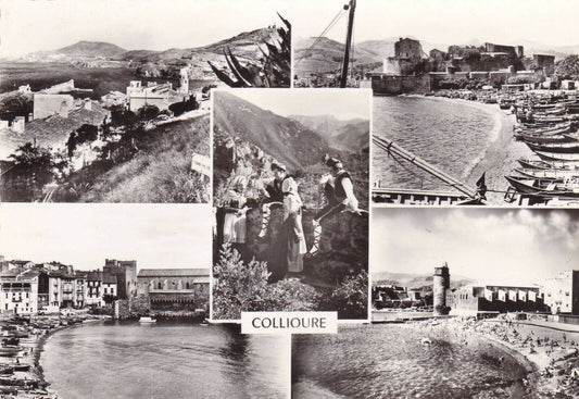 CPSM BLACK &amp; WHITE POSTCARD / COLLIOURE (1962) 