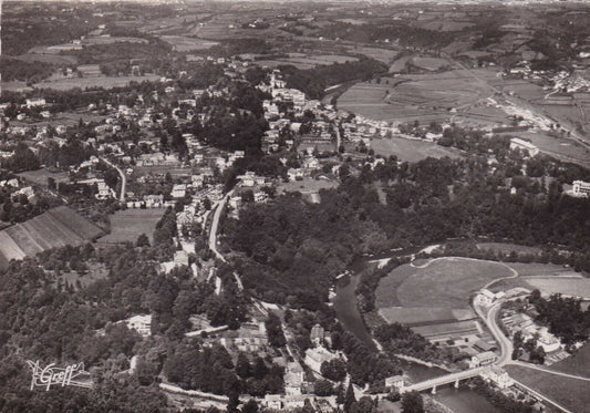 CPSM BLACK &amp; WHITE POSTCARD / IN THE BASQUE COUNTRY CAMBO AERIAL VIEW NIVE VALLEY 