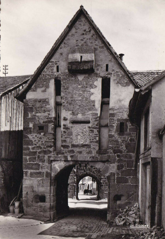 CPSM BLACK &amp; WHITE POSTCARD / RIQUEWIHR PORTE HAUTE (1958) 