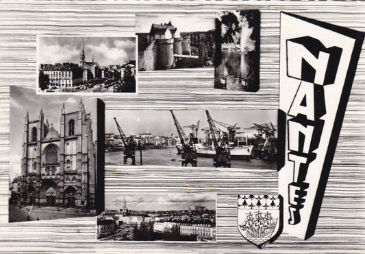CARTE POSTALE CPSM NOIR & BLANC / DIVERS ASPECTS DE NANTES (1963)