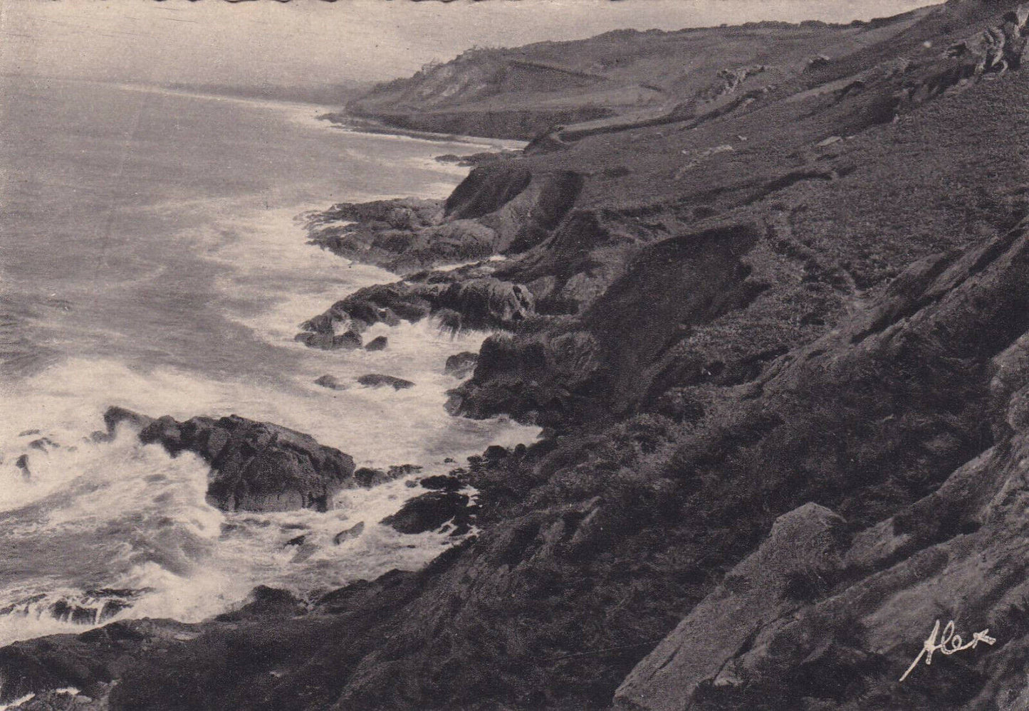 ENVIRONS DE CHERBOURG / JOLIE SERIE DE 9 CARTES POSTALES CPSM NOIR & BLANC ALEX