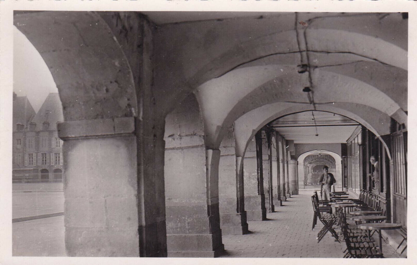 CPSM BLACK &amp; WHITE POSTCARD / CHARLEVILLE LES ARCADES 