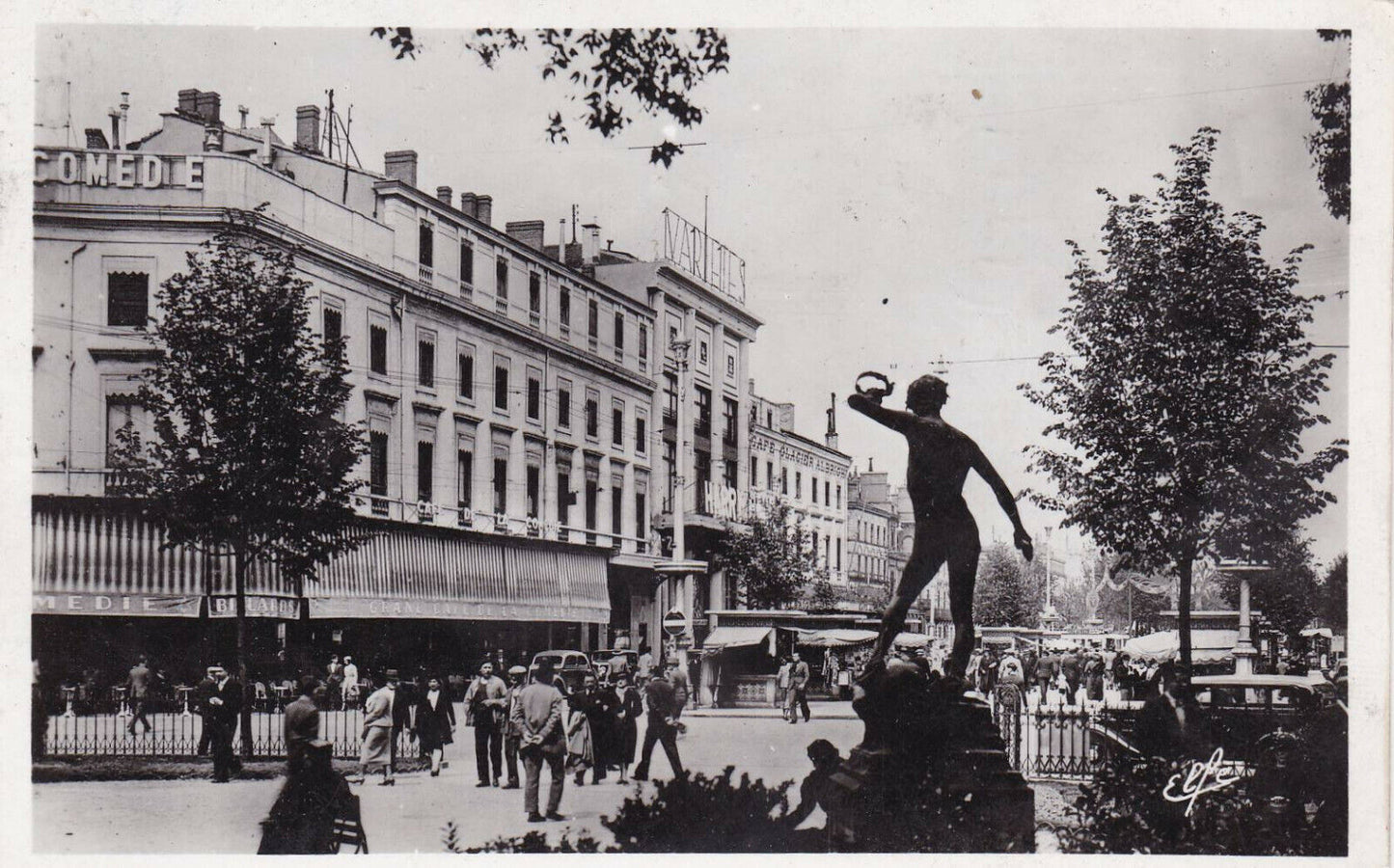 OLD BLACK AND WHITE CPA POSTCARD / TOULOUSE SQUARE WILSON 