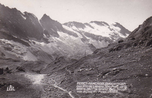 CARTE POSTALE CPSM NOIR ET BLANC / PEISEY-NANCROIX LEPENA GLIERE GRAND BEC