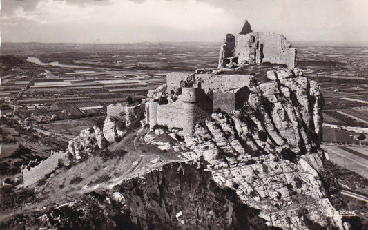 CPSM BLACK AND WHITE POSTCARD / VALENCE RUINS OF THE CHATEAU CRUSSOL DROME 