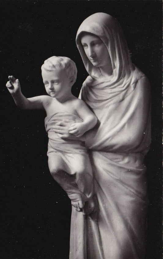 CARTE POSTALE CPSM NOIR ET BLANC / LYON BASILIQUE NOTRE DAME DE FOURVIERE VIERGE