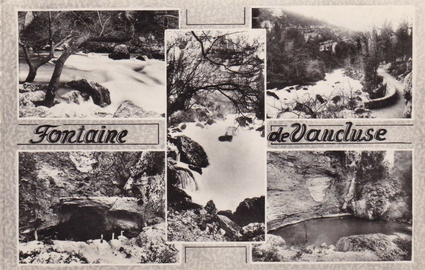 CPSM BLACK AND WHITE POSTCARD / FOUNTAIN OF VAUCLUSE THE TORRENT OF THE SORGUE 