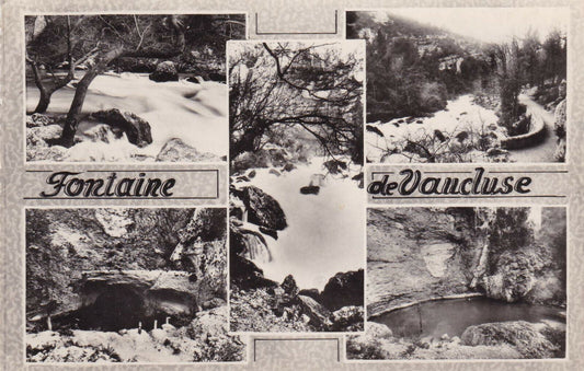 CPSM BLACK AND WHITE POSTCARD / FOUNTAIN OF VAUCLUSE THE TORRENT OF THE SORGUE 