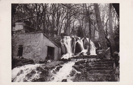 CPSM BLACK AND WHITE POSTCARD / GEMENOS THE GRANDE CASCADE OF ST-PONS PARK 