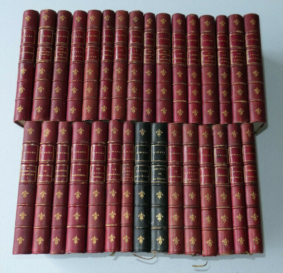 GUSTAVE AIMARD (OLIVIER GLOUX) RARE GROS LOT DE 31 VOLUMES AVENTURE WESTERN