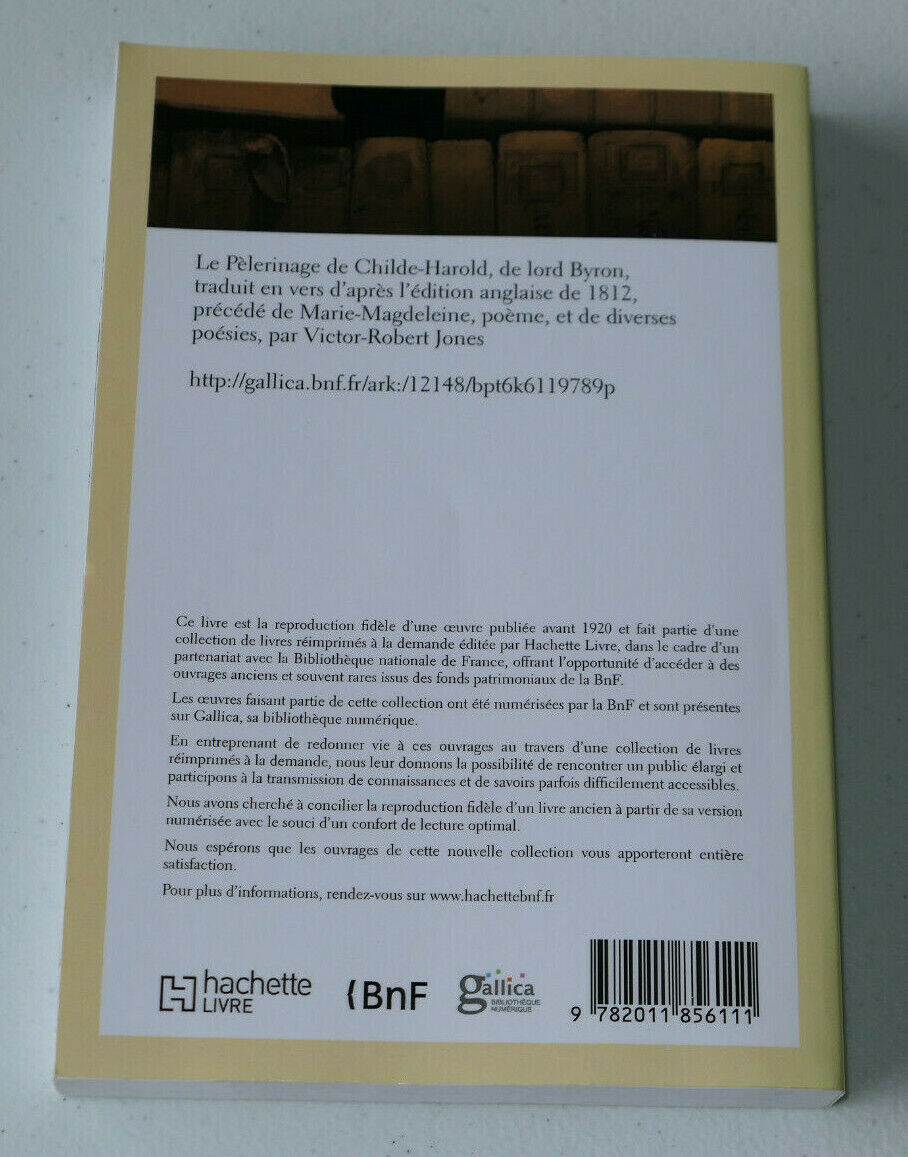 LE PELERINAGE DE CHILDE-HAROLD TRADUIT EN VERS / VICTOR-ROBERT JONES