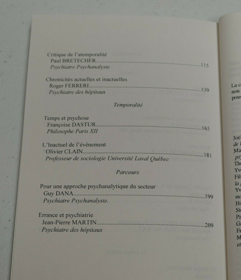 INACTUALITE DE LA FOLIE / L'HARMATTAN 1999