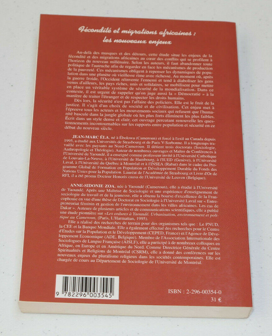 FECONDITE ET MIGRATIONS AFRICAINES LES NOUVEAUX ENJEUX / L'HARMATTAN 2006