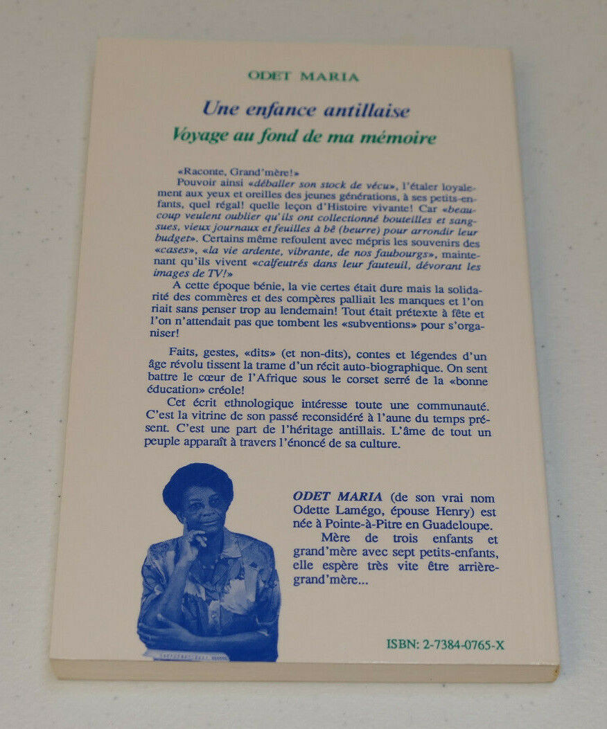 UNE ENFANCE ANTILLAISE / ODET MARIA / L'HARMATTAN 1992 / GUADELOUPE