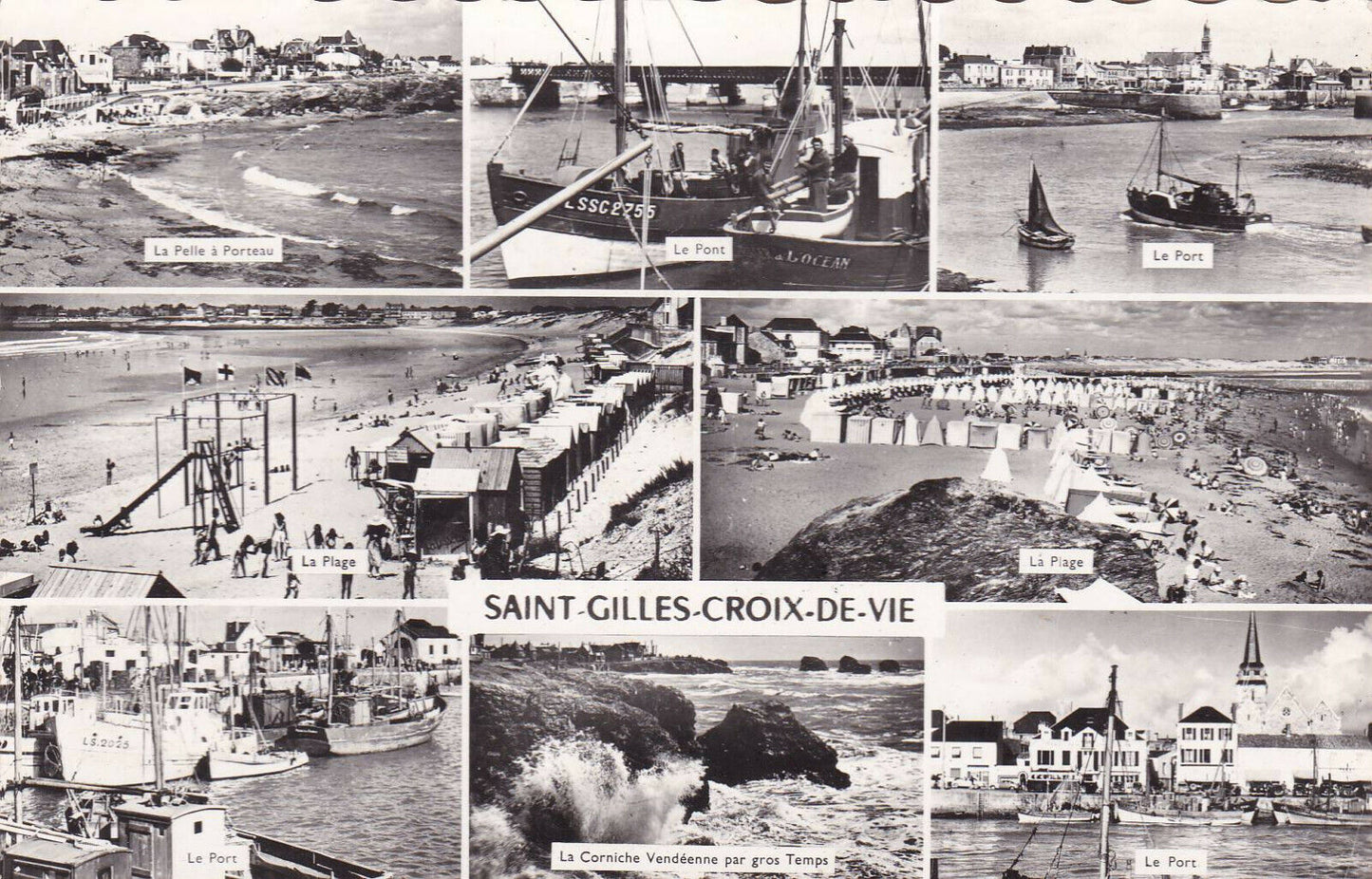CPSM BLACK &amp; WHITE POSTCARD / SAINT-GILLES-CROIX-DE-VIE (1965) 