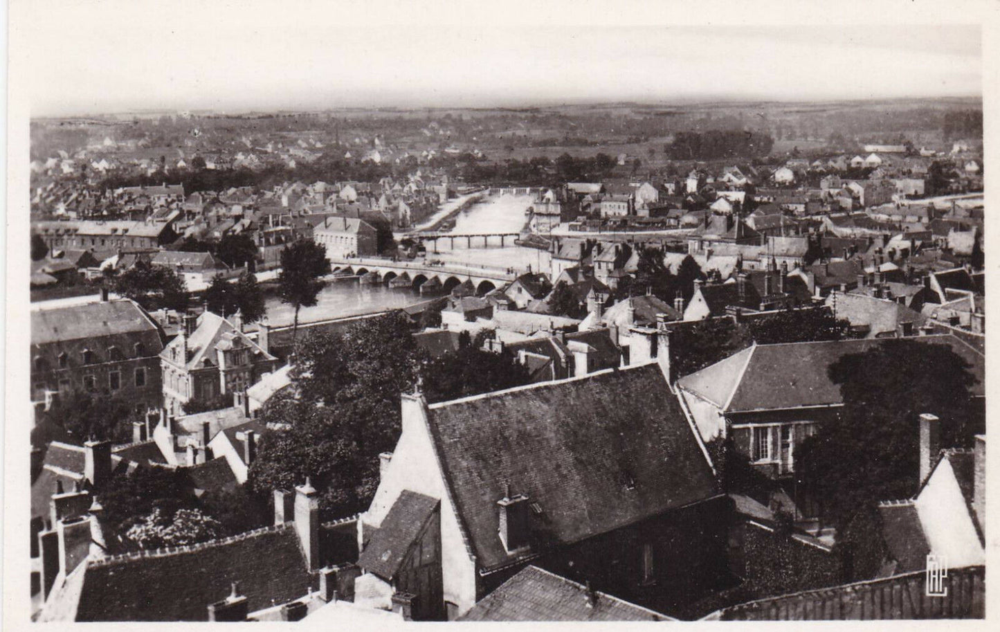 CARTE POSTALE ANCIENNE CPA / VIERZON PANORAMA VERS LE CANAL