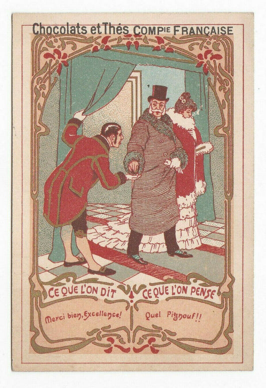 ANCIENNE PUBLICITE CIRCA 1900 ANTIQUE ADVERTISING CHOCOLAT COMPAGNIE FRANCAISE