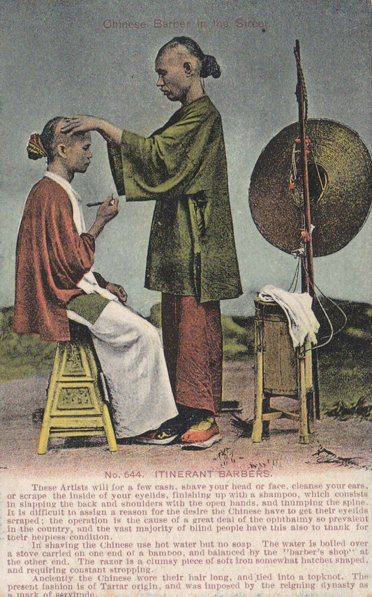 CARTE POSTALE ANCIENNE CPA / ITINERANT BARBERS CHINESE BARBER IN THE STREET