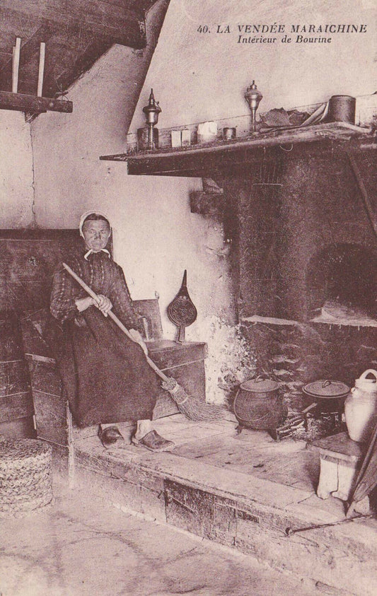 CARTE POSTALE ANCIENNE CPA / LA VENDEE MARAICHINE INTERIEUR DE BOURINE