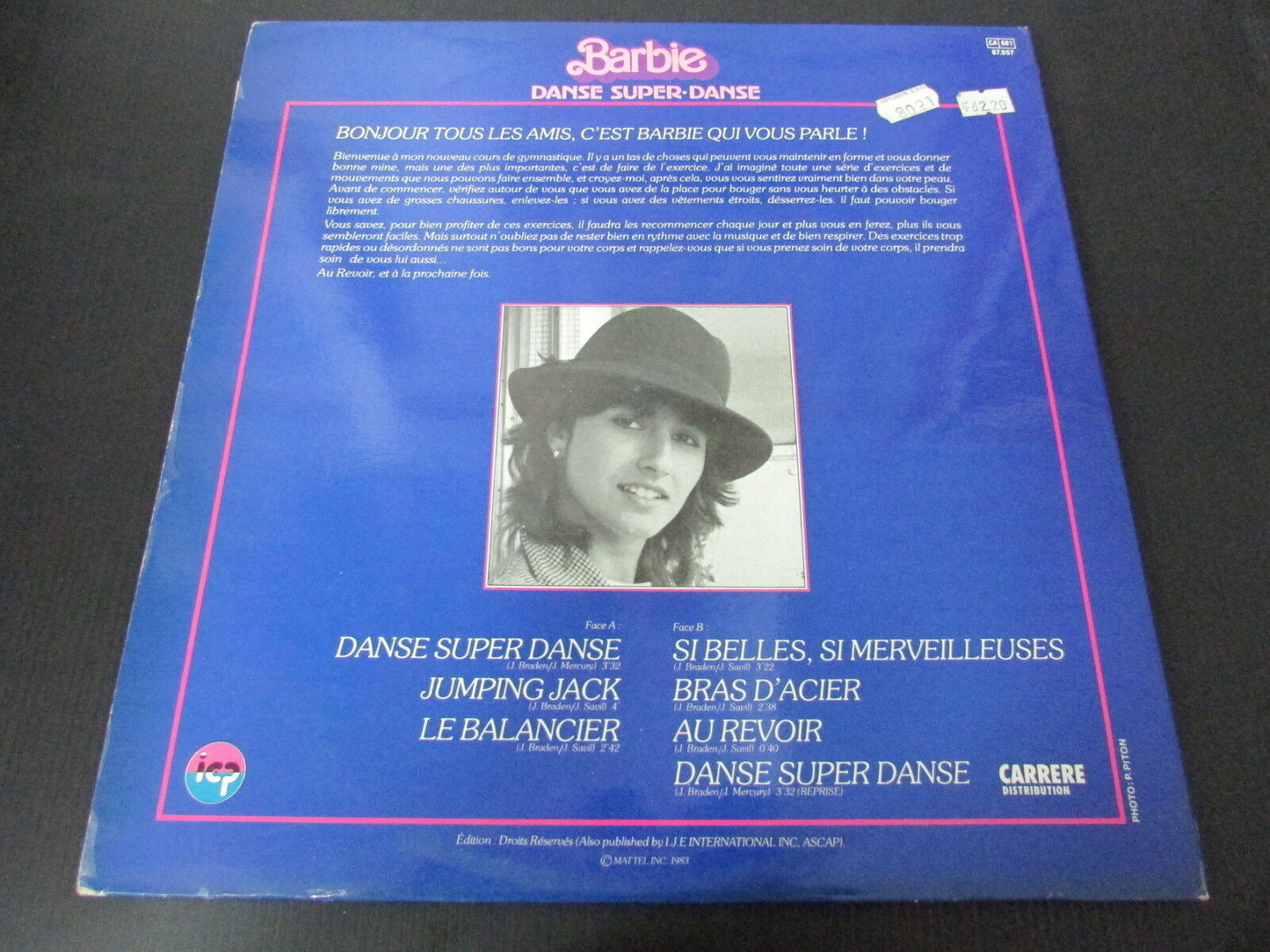 BARBIE DANSE SUPER-DANSE   FRANCINE ALIONA   LP 33T 12"   CARRERE   1983