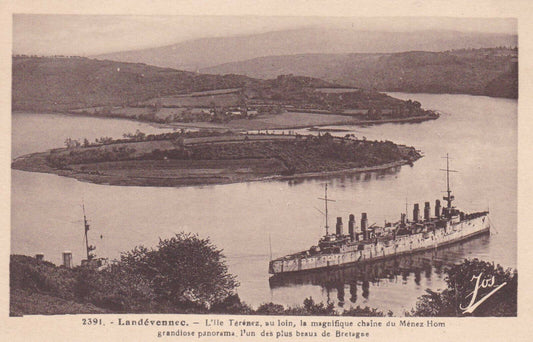 CARTE POSTALE ANCIENNE CPA / LANDEVENNEC L'ILE TERENEZ MENEZ-HOM PANORAMA