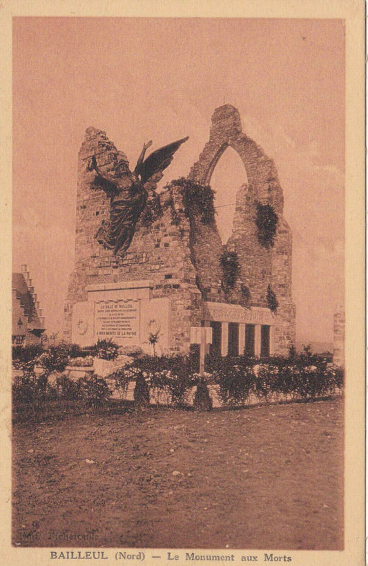 CARTE POSTALE ANCIENNE CPA / BAILLEUL NORD LE MONUMENT AUX MORTS