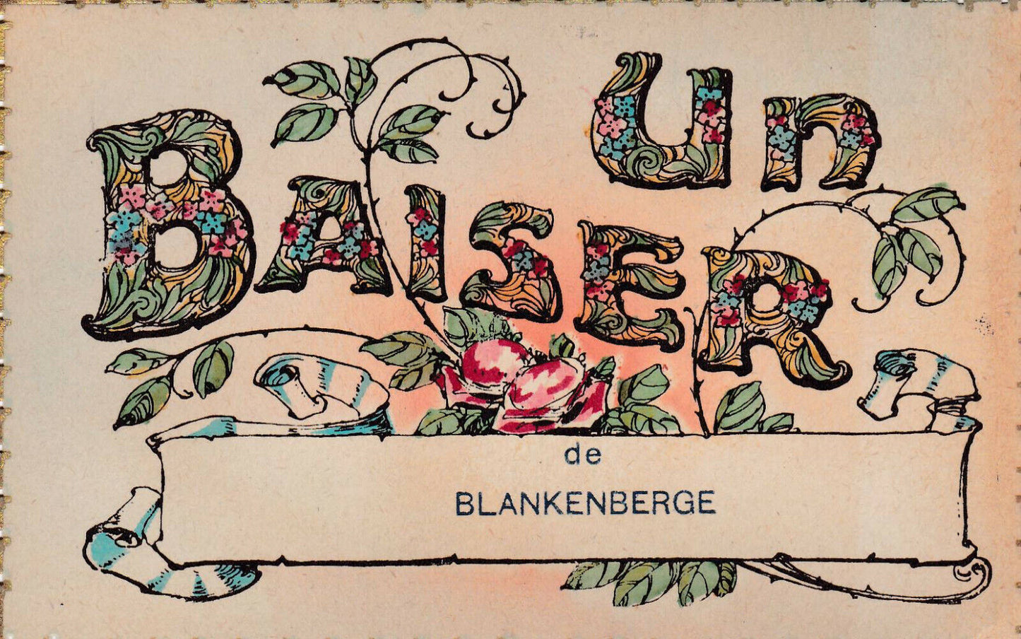 CARTE POSTALE ANCIENNE CPA / UN BAISER DE BLANKENBERGE