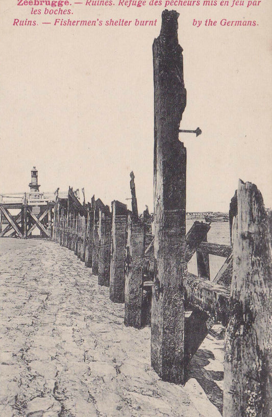 CARTE POSTALE ANCIENNE CPA / ZEEBRUGGE RUINES REFUGE DES PECHEURS